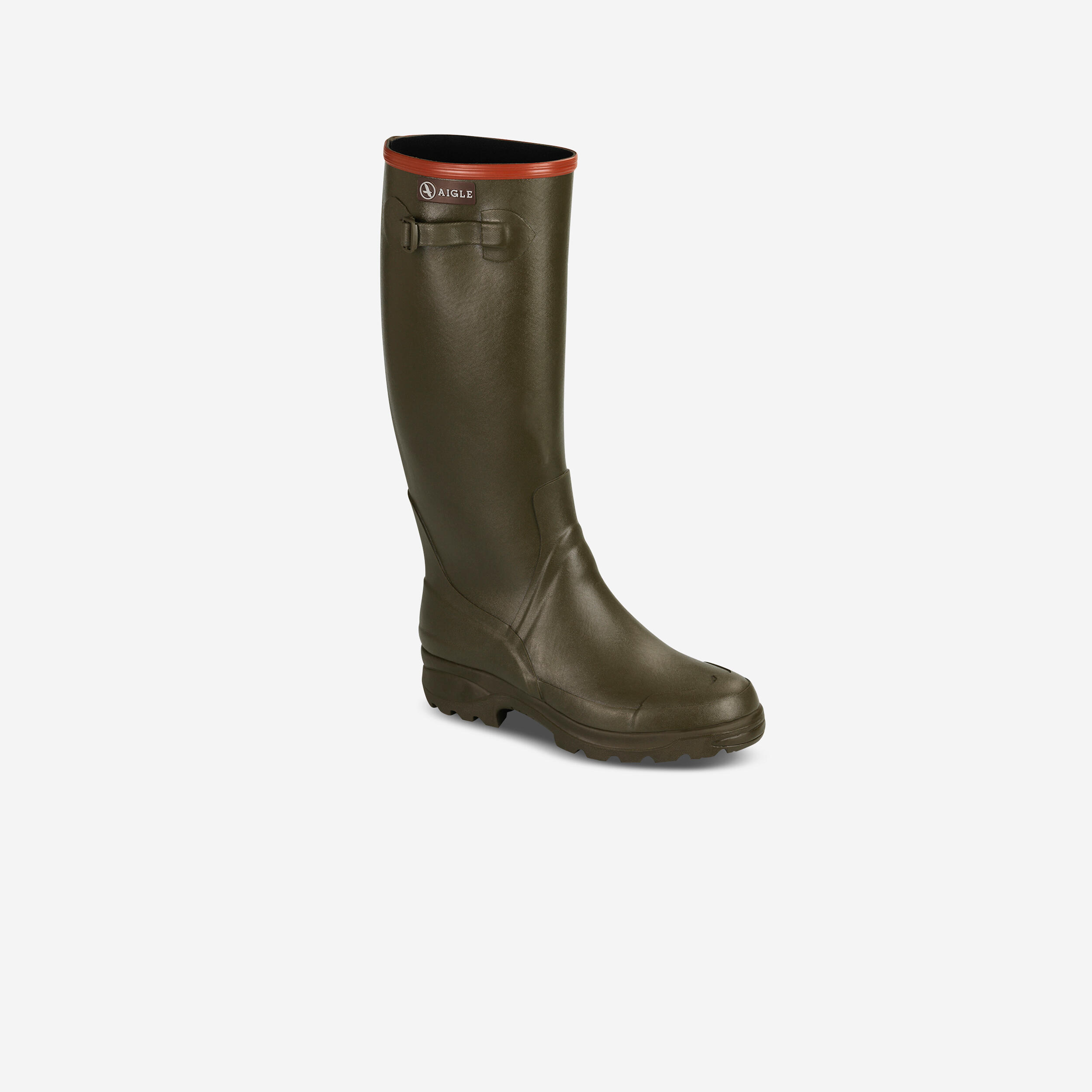 aigle-bottes-homme-287jac-1.jpg Bottes chasse légères et souples en caoutchouc homme aigle arnay vertes – Image 1