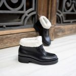 Bottines fourrées basses cuir noir