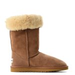 Bottes femme fourrées 100% mouton haute Camel