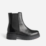 Chelsea boots TEXTO noir en cuir à semelle crantée