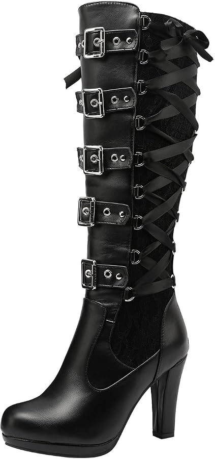 boots-talon-femme-322nvj-1.jpg Bottines Talon Femme En Cuir Hiver Chaud Vintage Mode Pas Cher Talon Hautes Platform Sexy Mode Confortable Grand Taille Gothique Bottes Bottes Femmes Automne Hiver épais Bas Bottes Longues Femme : Amazon.fr: – Image 1