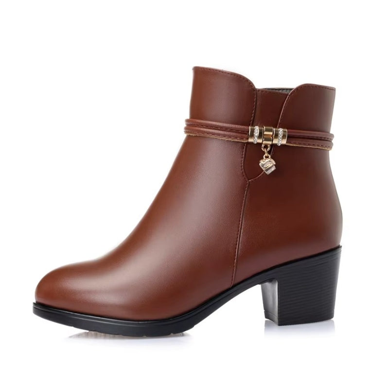 boots-talon-femme-982oud-1.jpg Bottines en PU Marron à Talon – Image 1