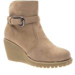 Chaussure femme Style Shoes: Botte compensée beige