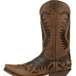 Bottes Cowboy Country Western Santiags pour homme faites à la main en cuir huilé marron foncé 2567