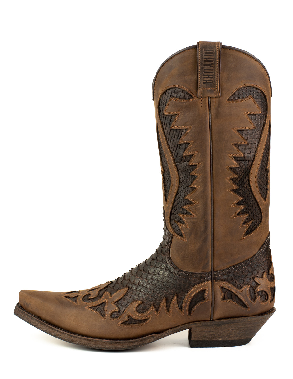 botte-cowboy-homme-954xth-1.jpg Bottes Cowboy Country Western Santiags pour homme faites à la main en cuir huilé marron foncé 2567 – Image 1