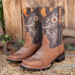 Bottes de rodéo western en cuir nubuck marron COWBOY homme Etsy France