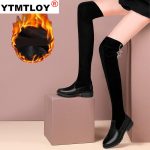 Bottes hautes pour femmes automne hiver Stretch ti... – Grandado