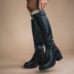 Botte Longue Femme Bottes Hautes Marque De Bottes Femme Botte Laura: Cuir Noir