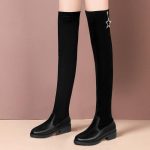 Bottes hautes pour femmes automne hiver Stretch ti... – Grandado