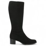 Florence Botte noire mollet large petit talon Bottes grande taille femme Shoesissime
