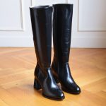 Victoria Botte Haute Agneau Noir