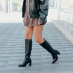 Botte haute en cuir noir Sinnara