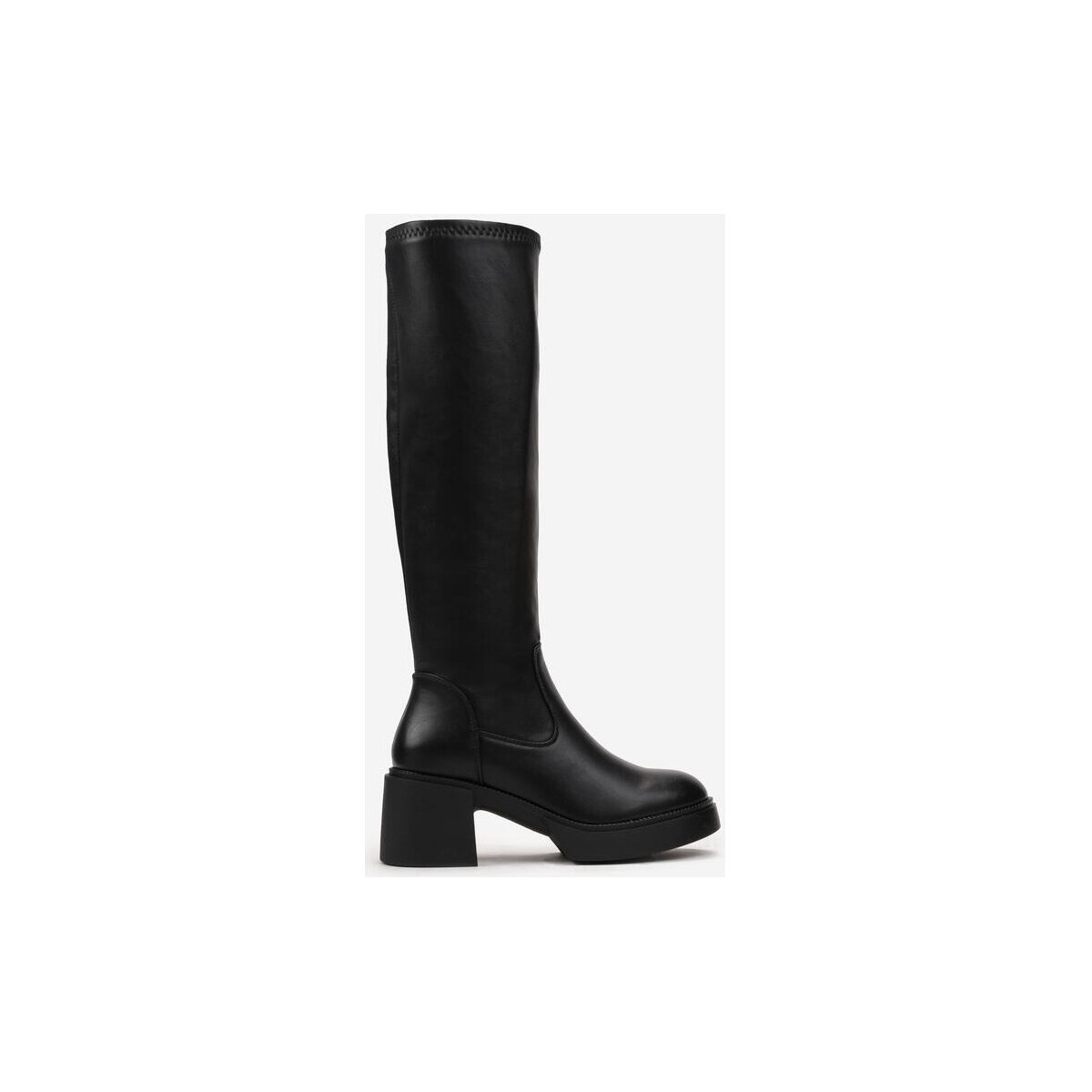 botte-plateforme-femme-348uaa-1.jpg Bottes plateforme à talons bloc, Noir – Image 1