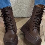 Bottines Plateforme à Lacets Femme Style Urbain Tendance