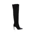 Botte Haute Bill Daim Noir à Talon Aiguille