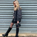 Bottes hautes noires à talon et bout carré arrondi