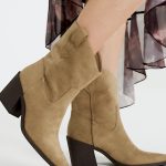 Bershka Bottes Suede Beige BERSHKA BOTTES À Talon Multicolore Molletonné Dames T 39 Beige