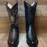 Mens Western Cowboy Black/ Brown Boots J Toe Botas Genuine Leather Hombre Negras | eBay