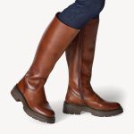 Bottes en cuir marron, COGNAC (36)