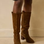 Bottes marron à talons en cuir La Fée Maraboutée