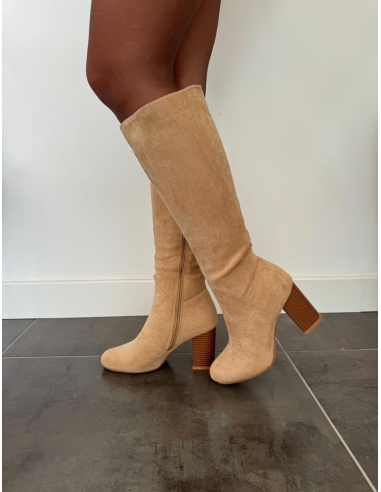 bottes-daim-beige-695mqh-1.jpg Derna bottes en daim beige – Image 1
