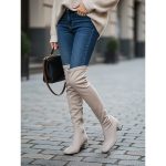 Bottines Élégantes Daim Femme Fermeture Éclair Bottes Mi Hautes Taille 37 à 42