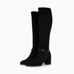 Bottes pour femme en daim noir. I LODI Chaussures femme en ligne.