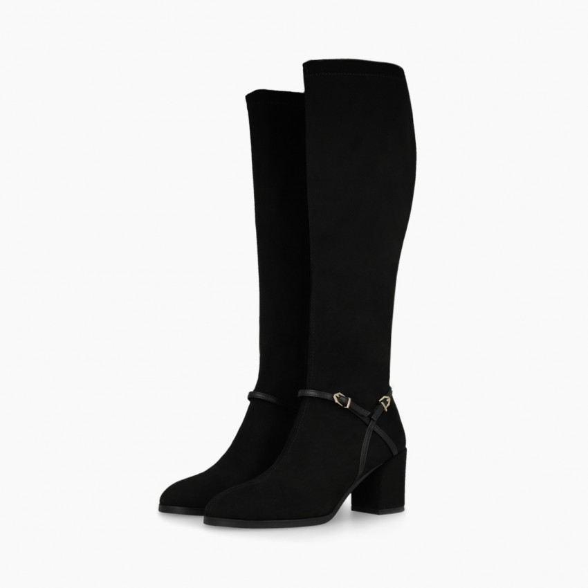 bottes-daim-femme-298ptm-1.jpg Bottes pour femme en daim noir. I LODI Chaussures femme en ligne. – Image 1