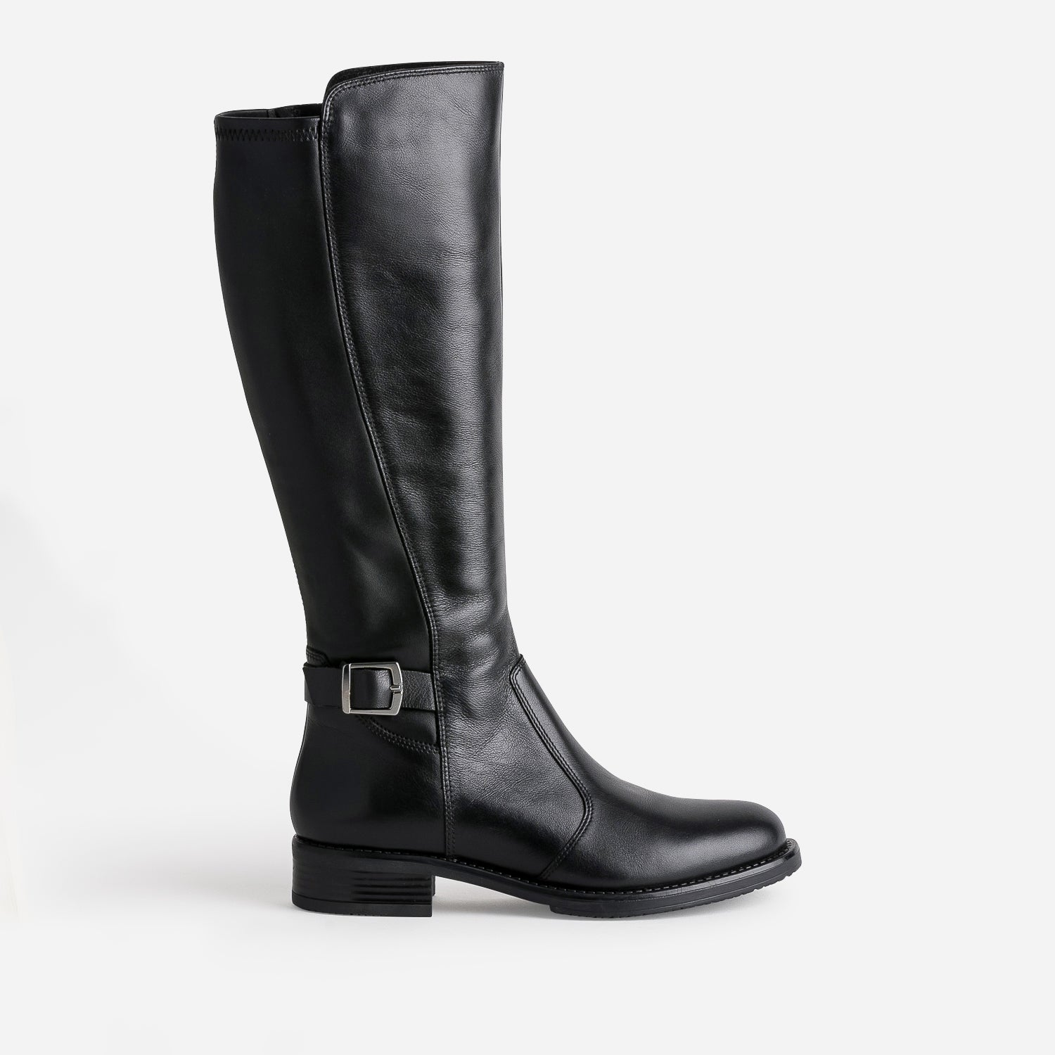 bottes-femme-cuir-noir-470itk-1.jpg Botte noire avec boucle – Image 1