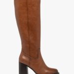 Bottes Haute Marron A Talon Marron Botte Talon Lacet Bottines Cuir Marron Bottines Femme Haut Talon