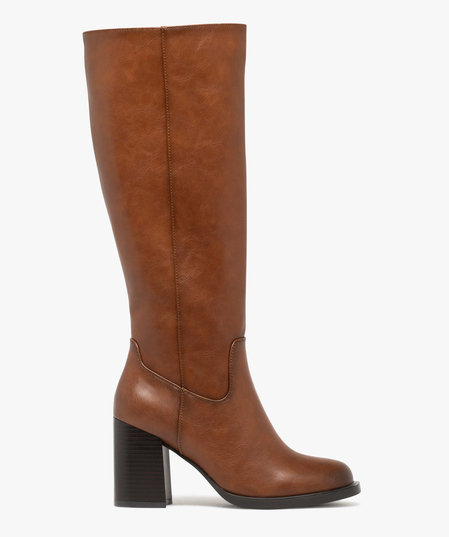 bottes-femme-haute-278yeo-1.jpg Bottes Haute Marron A Talon Marron Botte Talon Lacet Bottines Cuir Marron Bottines Femme Haut Talon – Image 1