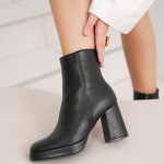 Bottes Femme Jonak Bottes Noires Bottines Talons Carrés Botte A Bout Carre Bottes Talons Hauts Bout