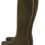 Bottes cavalière habillées femme sur mesure en cuir vert kaki à semelle en cuir de 3.5 cm Florence Kooijman