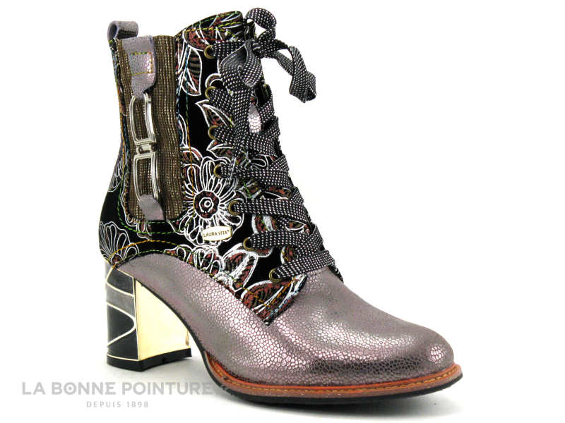 bottes-laura-vita-164tbx-1.jpg Achat chaussures Laura Vita Femme Boots, vente Laura Vita MARBREO 02 Acier Boots Femme argent Talon haut – Image 1