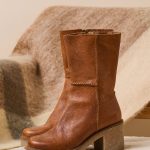 Mi Mollet Bottes Femme Elegante Lewski Bottes Mi mollet En Cuir Pour Femmes Avec Fermeture éclair