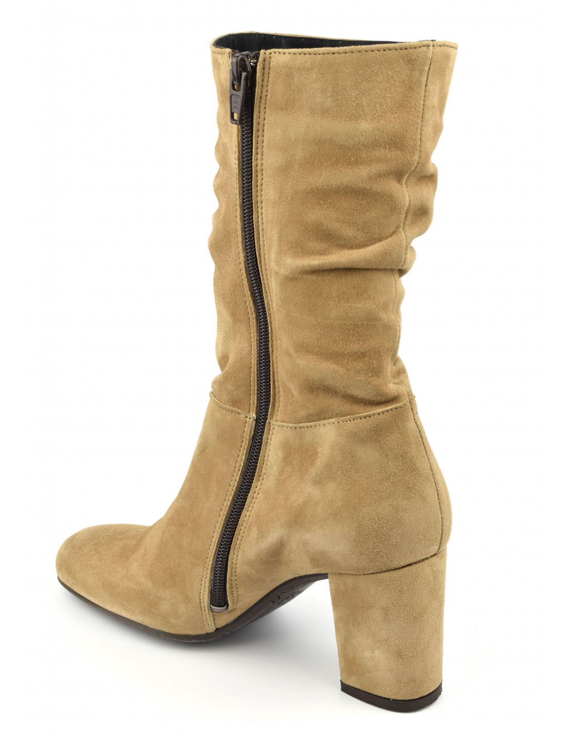 bottes-mi-mollet-640nwg-1.jpg Bottes mi mollet, petites pointures, cuir daim camel ,Blopp, Bella B – Image 1
