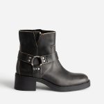 Boots motard TEXTO gris foncé en cuir