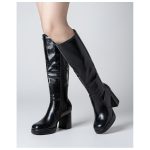 Bottes vernis à talons pour femmes noir Bottes & bottines