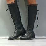 Bottes plates pour femmes faites main, Bottes steampunk en cuir noir, Bottes hautes gothiques pour femmes, Bottes en cuir de combat, Bottes hautes Etsy France