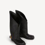 Bottes plates Twist en cuir noir Femme | BALMAIN