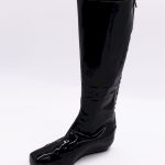 Bottes plates en cuir vernis Lanvin