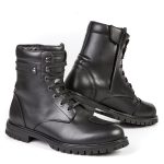 EVIRON Bottines Moto Courtes Cuir Homme Bottes Moto Style Court Noir