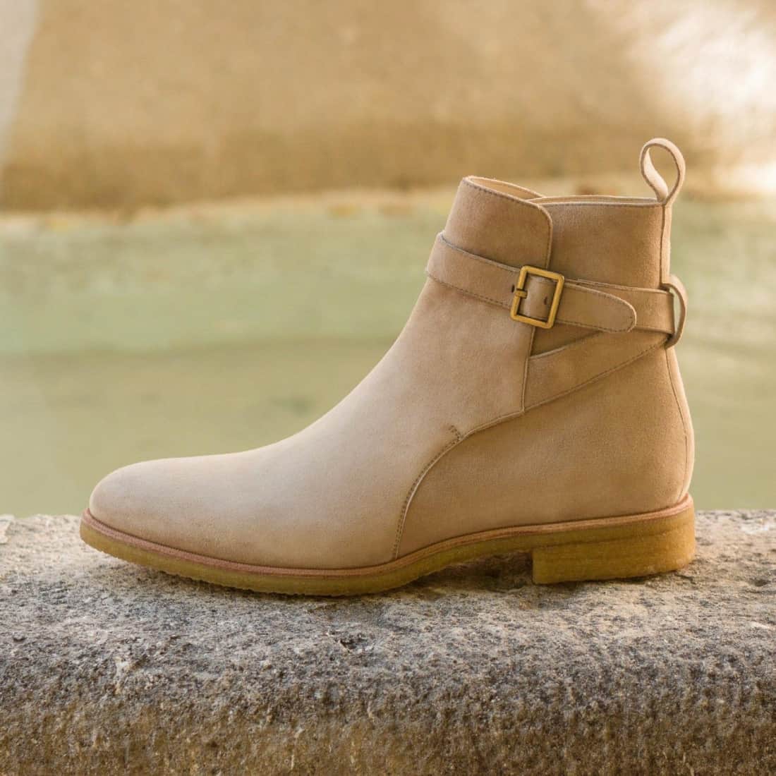 bottines-daim-beige-996vzi-1.jpg Bottines Beiges Femme – Daim Synthétique, Semelle épaisse, élastique, Confortables Daim Synthétique Confort – Image 1