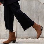 Tan suede leather cowboy boots
