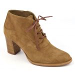 Bottines à lacets, daim camel, F2425