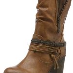 Bottines Femme Mustang 1293 501 – Lacets, Cuir Synthétique, Doublure Textile, Fermeture éclair – Style Structuré Tendance