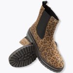 Boots Chelsea léopard Femme