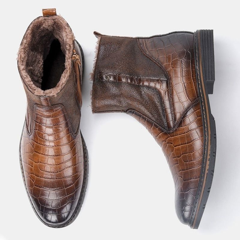 bottines-marron-homme-612hvl-1.jpg Bottines Marron Foncé pour Homme – Image 1