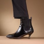 Chelsea boots cuir vernis noir, bottine pointue cuir noir femme, chelsea pointue cuir, boots femme talon 5 cm, bottines femme petit talon Etsy France