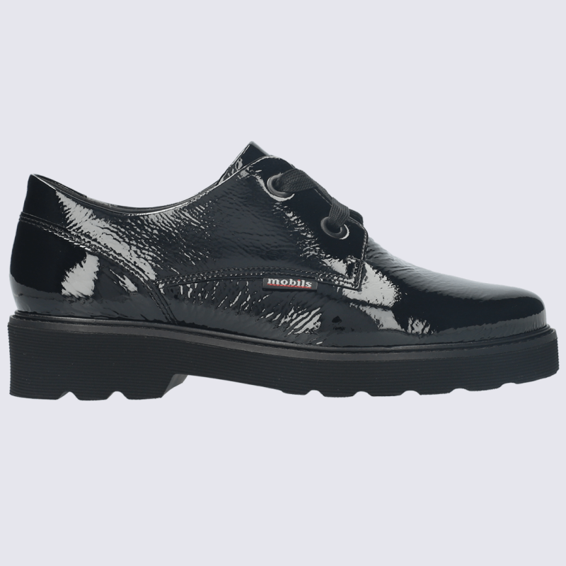 chaussure-femme-noir-511wxj.png Chaussures Mobils, chaussures à lacets femme en cuir vernis noir | Igert Chausseur&Maroquinier – Image 1